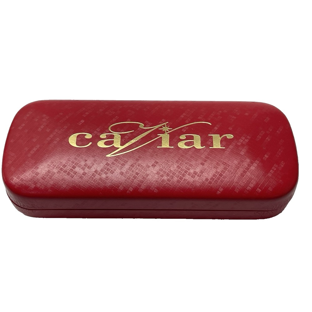 Caviar Faux Leather Eyeglasses Red Clamshell Hard Case Only No Glasses